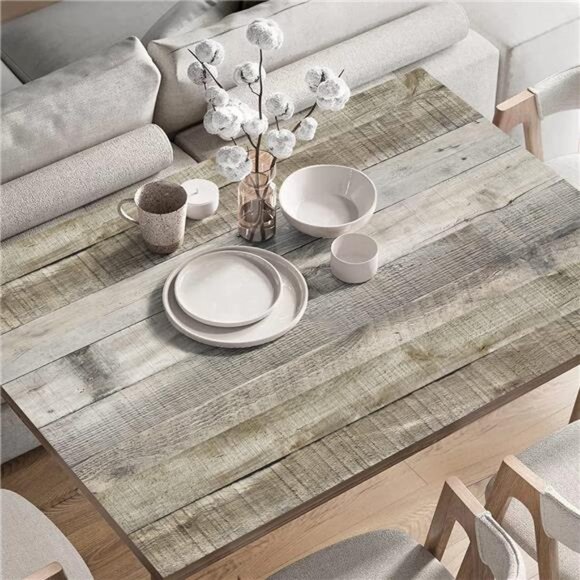 Light Gray Wood Contact Paper Peel and Stick Wallpaper 17.7”x 120” Wood - Picture 6 of 7